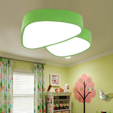 Kids Bedroom Yellow Mushroom LED Flush Mount Light Image - 7