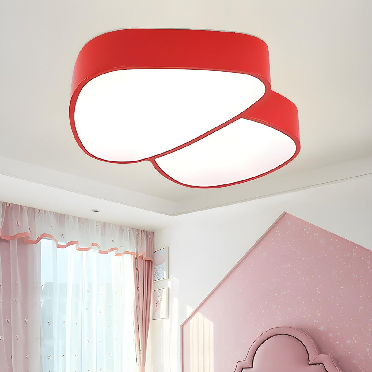 Kids Bedroom Yellow Mushroom LED Flush Mount Light Image - 9