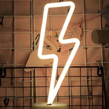 Kids Cartoon Lightning Bolt Mini Neon LED Night Lamp Image - 1