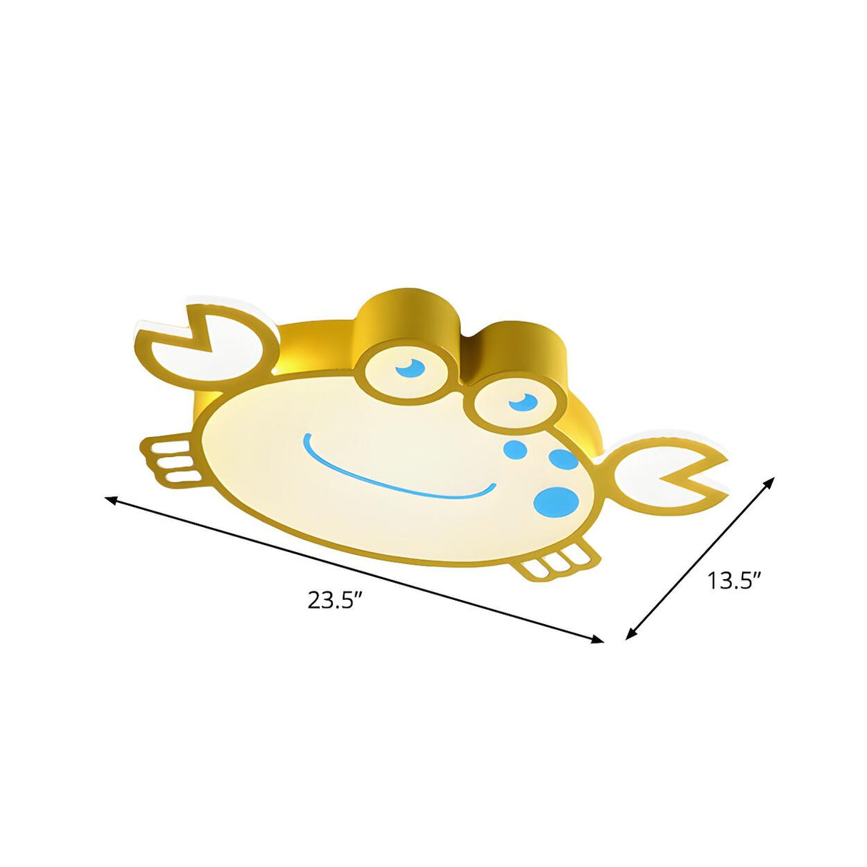 Kids Cartoon Yellow Crab-Shaped LED Flush Mount Light Image - 4