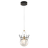 Kids Clear Glass Crown Globe Crystal Pendant Light Image - 5