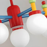 Kids Colorful Ball Glass Semi-Flush Mount Light 5-Light Image - 10