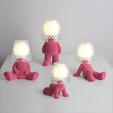 Kids Creative Glass Cup Shape Little Man Table Lamp Image - 1