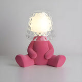 Kids Creative Glass Cup Shape Little Man Table Lamp Image - 3