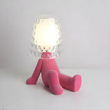 Kids Creative Glass Cup Shape Little Man Table Lamp Image - 6