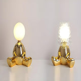 Kids Creative Glass Cup Shape Little Man Table Lamp Image - 9