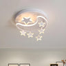 Kids Creative Moon Star Dimmable LED Flush Mount Light Image - 2