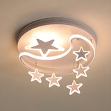 Kids Creative Moon Star Dimmable LED Flush Mount Light Image - 7