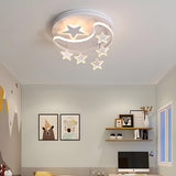 Kids Creative Moon Star Dimmable LED Flush Mount Light Image - 9