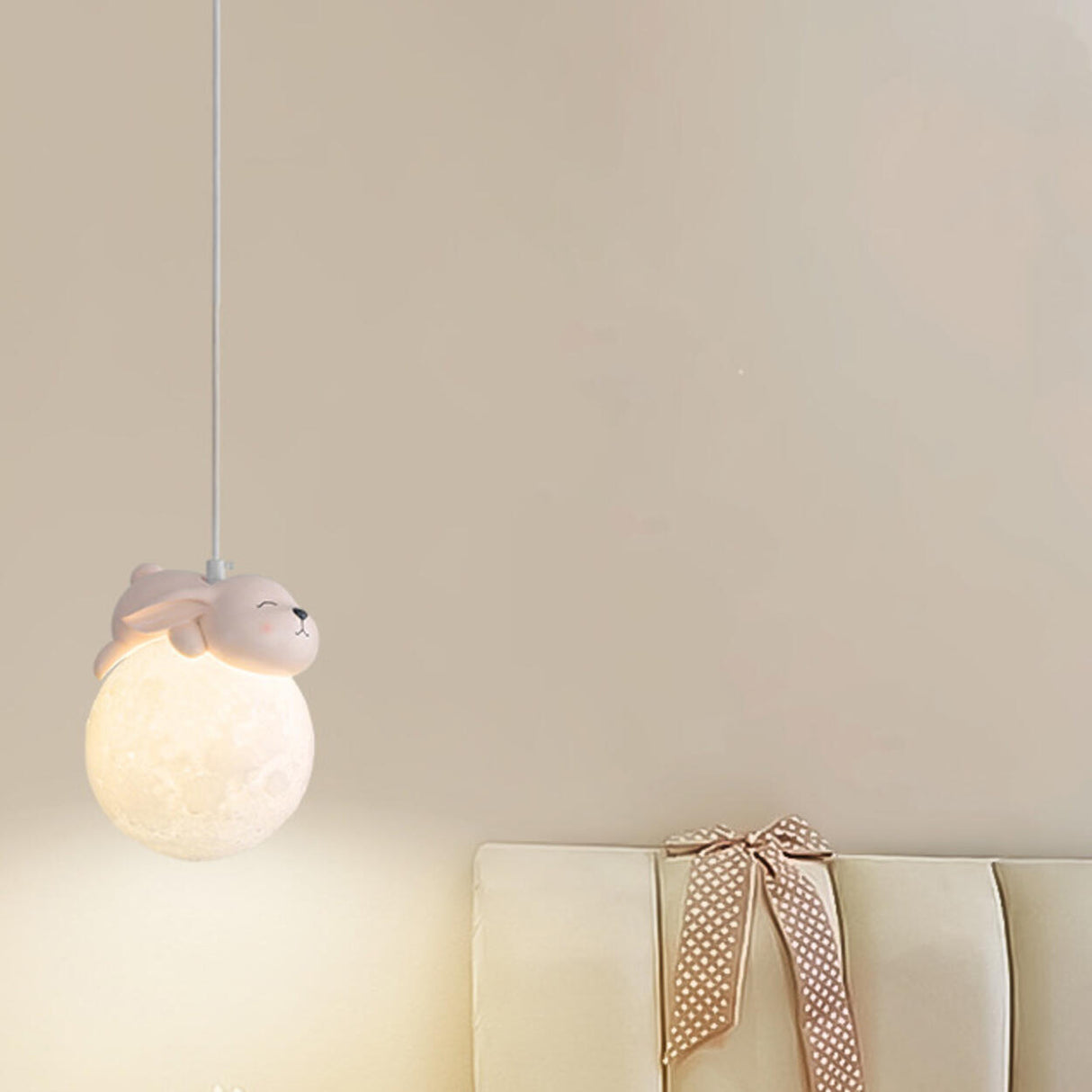 Kids Cute Globe Resin Pendant Light Adjustable Cord Image - 1