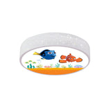 Kids Dolphin Blue Drum LED Flush Mount Ceiling Light Image - 16