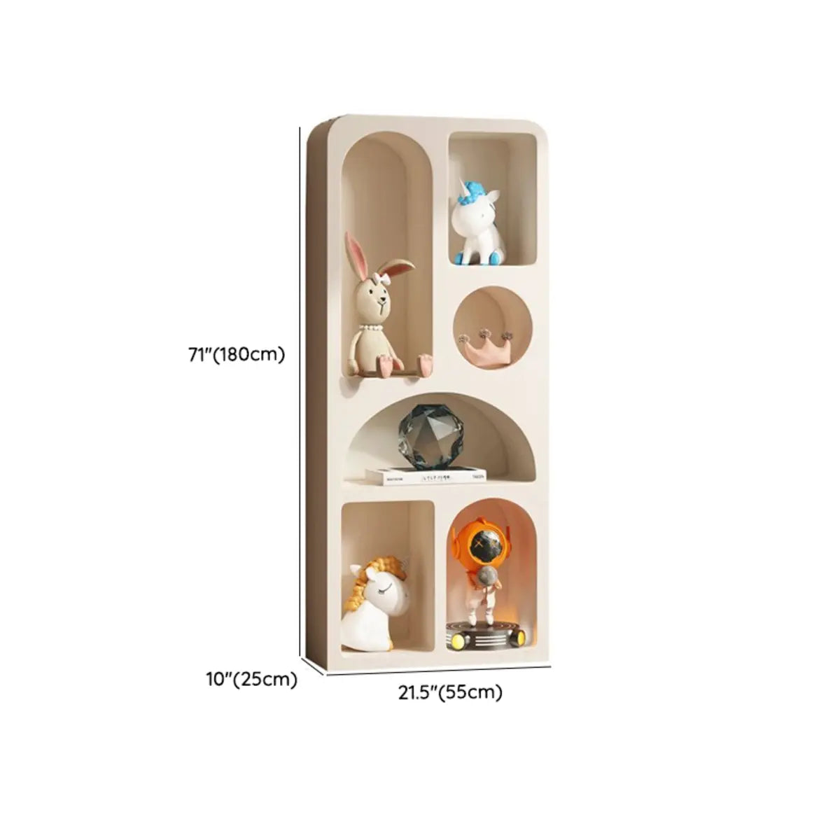 Kids Elegant French Arch Beige Organizing Bookcase 