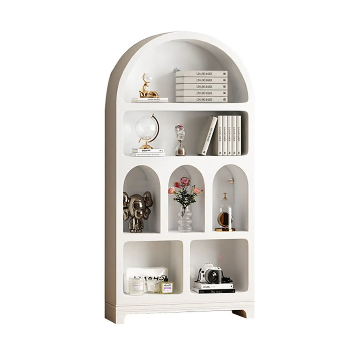 Kids Elegant French Arch Beige Organizing Bookcase Image - 7