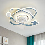 Kids Room 2 Elliptic Rings Ceiling Fan with LED Light Image - 1