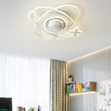 Kids Room 2 Elliptic Rings Ceiling Fan with LED Light Image - 4