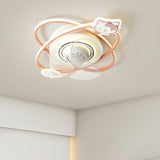 Kids Room 2 Elliptic Rings Ceiling Fan with LED Light Image - 5