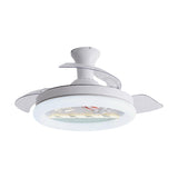 Kids Room 3 Blades White Round Ceiling Fan with Light Image - 10