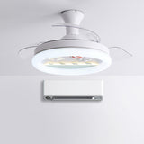 Kids Room 3 Blades White Round Ceiling Fan with Light Image - 19