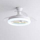 Kids Room 3 Blades White Round Ceiling Fan with Light Image - 2