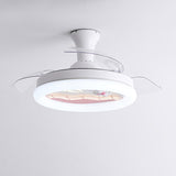 Kids Room 3 Blades White Round Ceiling Fan with Light Image - 8