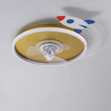 Kids Room 3 Clear Blades Rocket Theme Ceiling Fan Light Image - 10