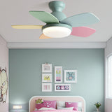 Kids Room 5 Multicolored Blades LED Ceiling Fan Light Image - 1