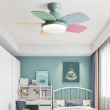 Kids Room 5 Multicolored Blades LED Ceiling Fan Light Image - 4