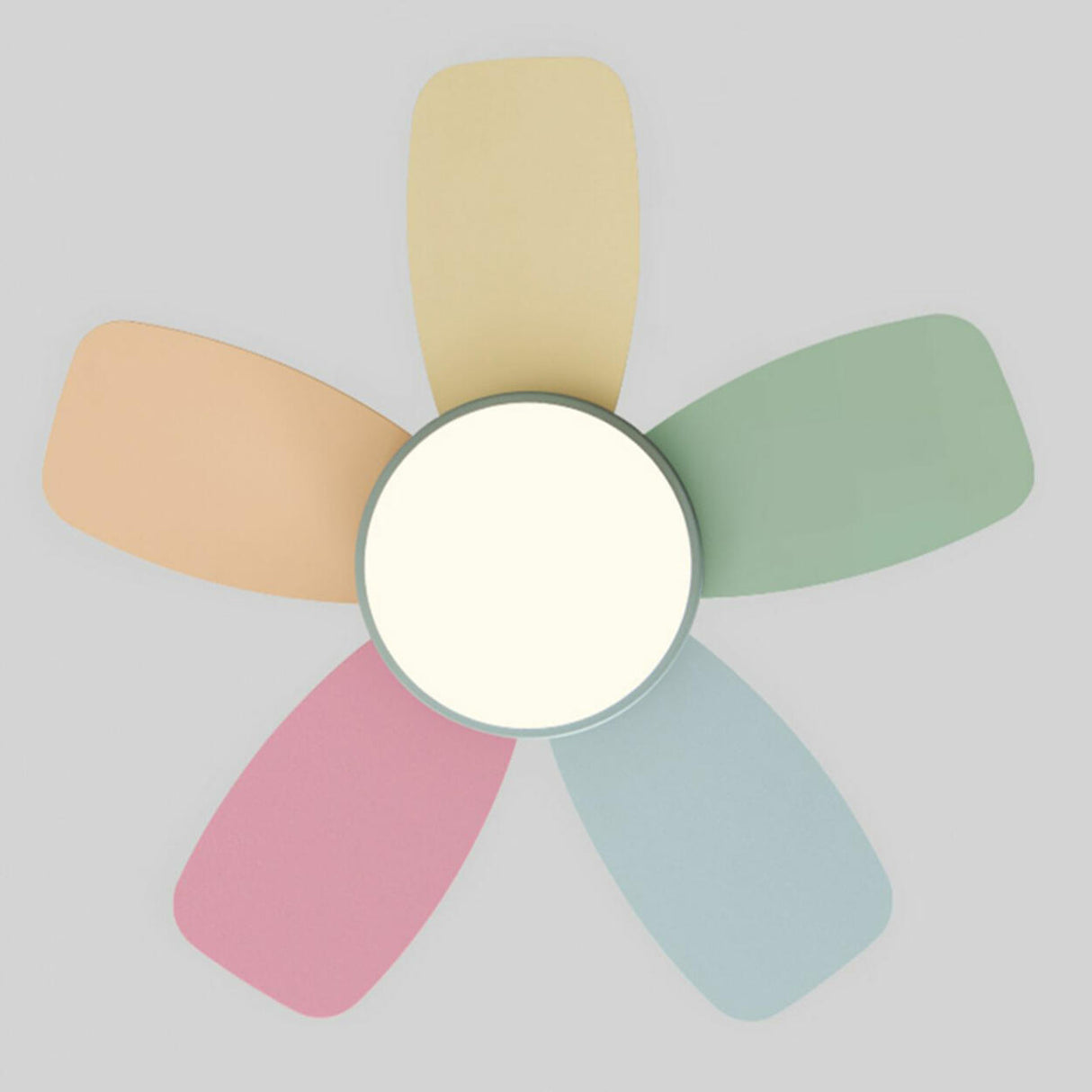 Kids Room 5 Multicolored Blades LED Ceiling Fan Light Image - 9