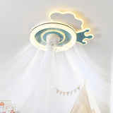 Kids Room 7 Clear Blades Childish Ceiling Fan Light Image - 19