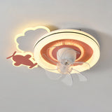 Kids Room 7 Clear Blades Childish Ceiling Fan Light Image - 4