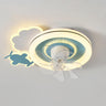 Kids Room 7 Clear Blades Childish Ceiling Fan Light Image - 6