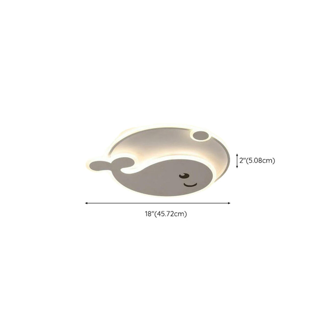 Kids Room Adorable Whale LED Flush Mount Ceiling Light 