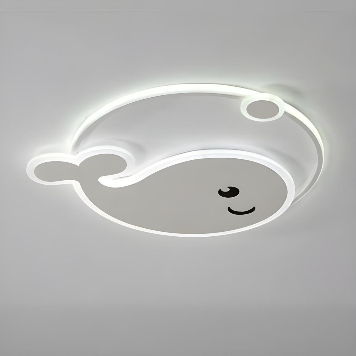 Kids Room Adorable Whale LED Flush Mount Ceiling Light Image - 5