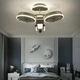 Kids Room Aircraft-Shaped Bladeless Ceiling Fan Light Image - 4