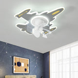 Kids Room Aircraft Shaped Ceiling Fan with LED Light Image - 3