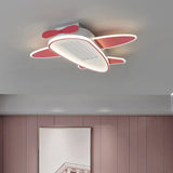 KIds Room Airplane Remote Dimming Flush Mount Fan Light Image - 17