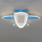 KIds Room Airplane Remote Dimming Flush Mount Fan Light Image - 6