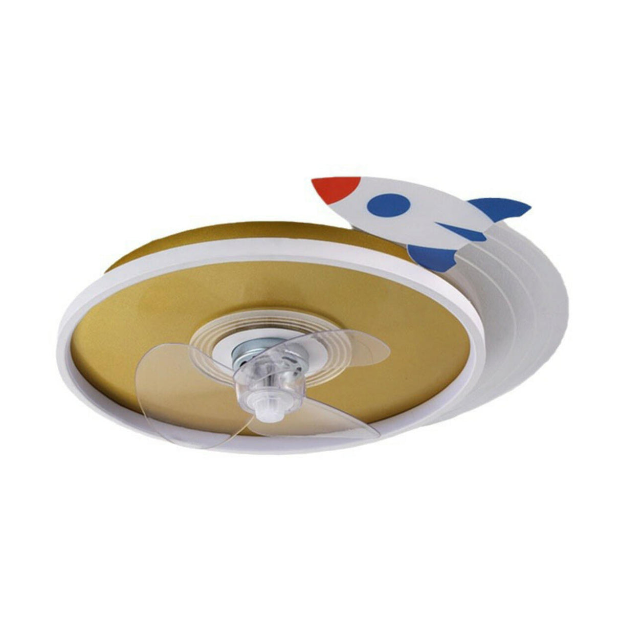 Kids Room Airplane Round Ceiling Fan with LED Light Image - 5