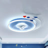 Kids Room Airplane Round Ceiling Fan with LED Light Image - 8