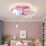 Kids Room Artistic Cloud Balloon Ceiling Fan with Light Image - 2