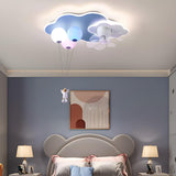 Kids Room Artistic Cloud Balloon Ceiling Fan with Light Image - 4