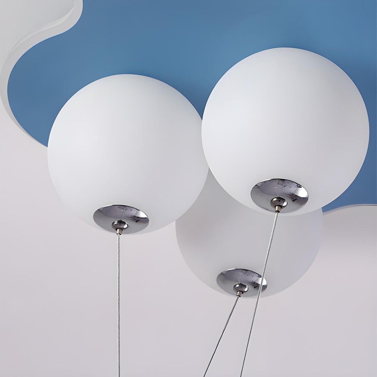 Kids Room Artistic Cloud Balloon Ceiling Fan with Light Image - 6