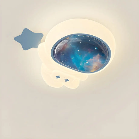 Kids Room Astronaut Dimmable LED Flush Mount Light Image - 1