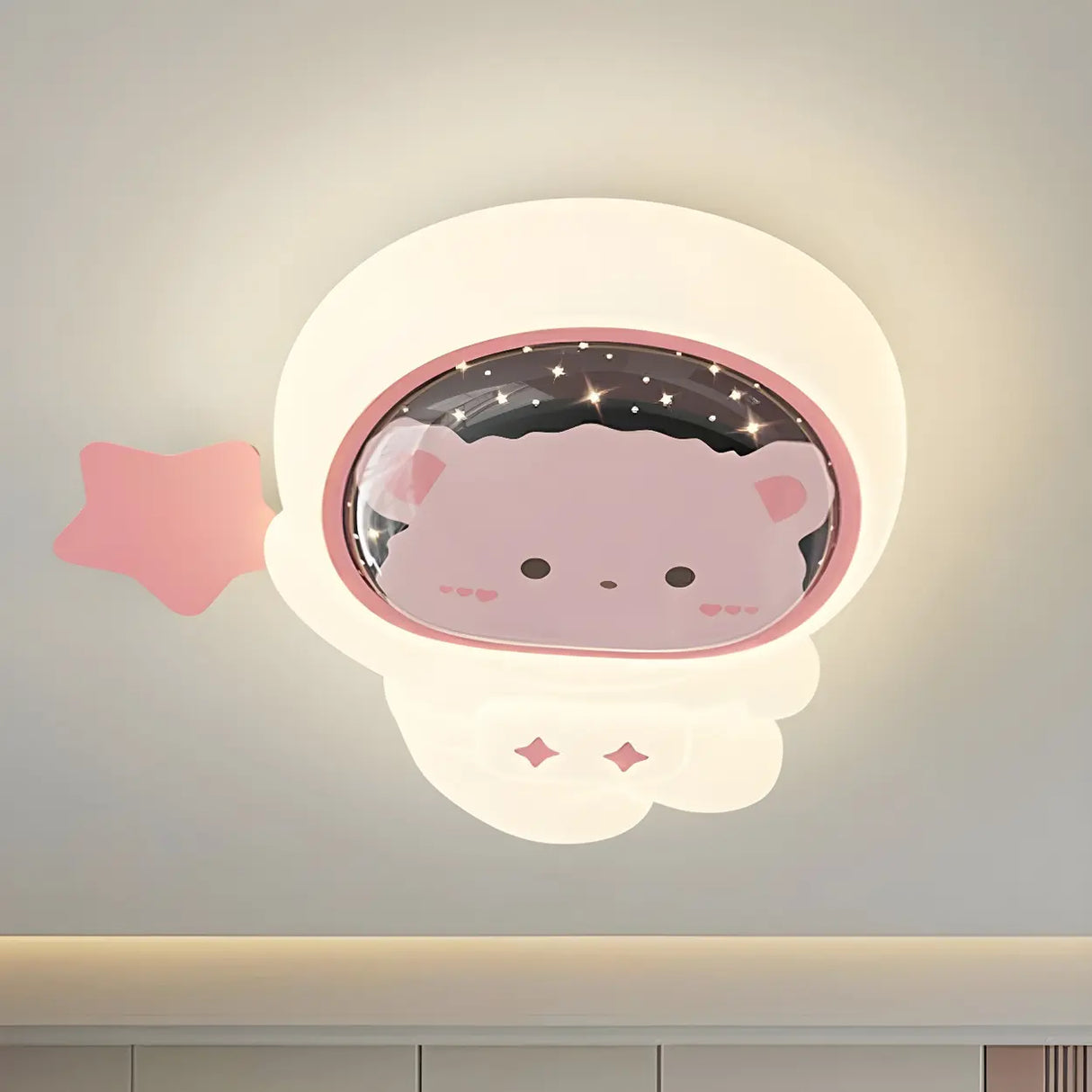 Kids Room Astronaut Dimmable LED Flush Mount Light Image - 13