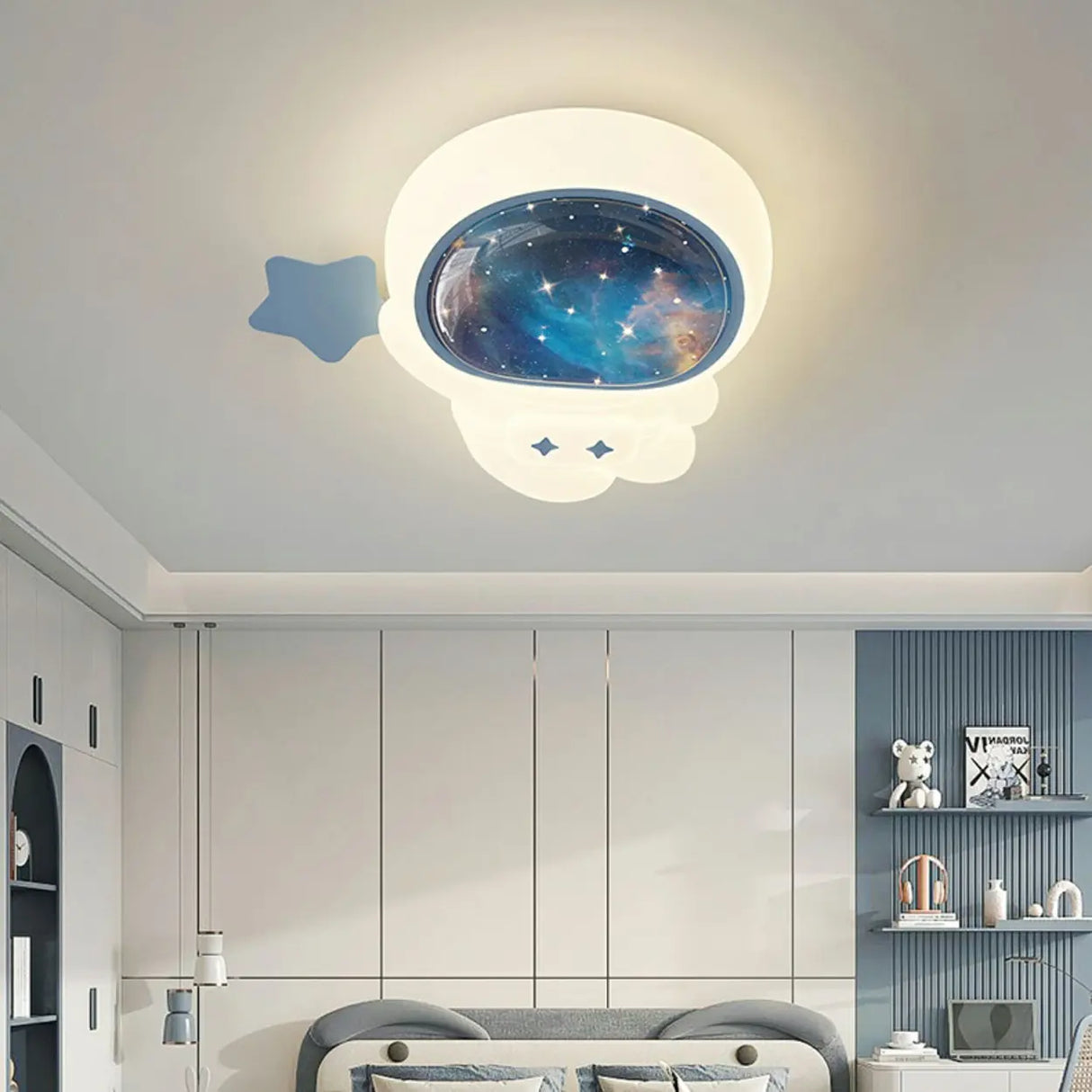 Kids Room Astronaut Dimmable LED Flush Mount Light Image - 16