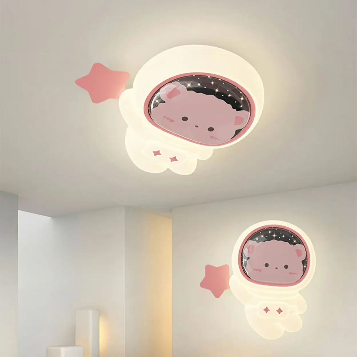 Kids Room Astronaut Dimmable LED Flush Mount Light Image - 6