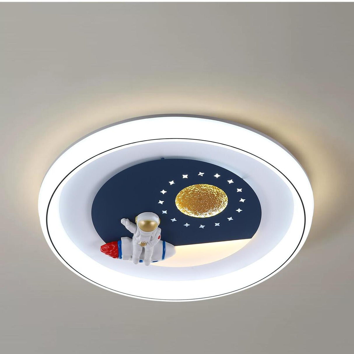 Kids Room Astronaut Remote Control LED Flush Mount Lamp Image - 10