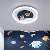 Kids Room Astronaut Remote Control LED Flush Mount Lamp Image - 2