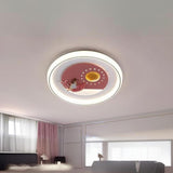 Kids Room Astronaut Remote Control LED Flush Mount Lamp Image - 3