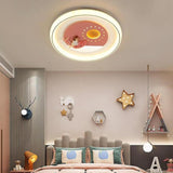 Kids Room Astronaut Remote Control LED Flush Mount Lamp Image - 5